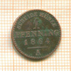 1 пфеннинг. Пруссия 1864г