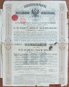 Облигация на 125 рублей. Российские железные дороги 1880г