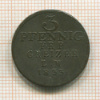 3 пфеннига Рейсс-Оберграйц 1833г