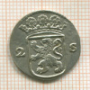 2 стивера. Голландия 1736г