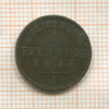 1 пфеннинг. Пруссия 1846г