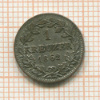 1 крейцер. Бавария 1862г