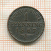 1 пфеннинг. Пруссия 1867г