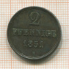 2 пфеннига. Ганновер 1851г