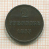 2 пфеннига. Ганновер 1853г