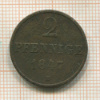 2 пфеннига. Ганновер 1847г
