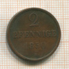 2 пфеннига. Ганновер 1850г