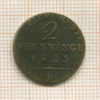 2 пфеннинга. Пруссия 1823г