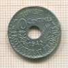 10 сантимов. Тунис 1942г