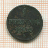1 пфенниг. Ганновер 1845г
