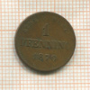 1 пфенниг. Бавария 1870г