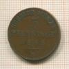 3 пфеннига. Пруссия 1848г
