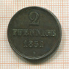 2 пфеннига. Ганновер 1851г