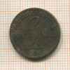 2 пфеннинга. Пруссия 1865г