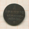 1 пфенниг. Ганновер 1828г