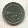 1 песета. Испания. Эускади (Страна Басков) 1937г