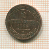 2 пфеннига. Саксония 1866г
