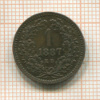 1 крейцер. Венгрия 1887г