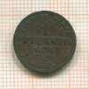 1 пфенниг. Саксония 1871г