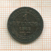 1 пфенниг. Саксония 1862г