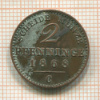 2 пфеннига. Прусия 1868г