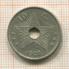 10 сантимов. Бельгийское Конго 1922г