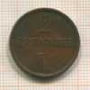 2 пфеннига. Ганновер 1850г
