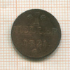 1 геллер. Франкфурт 1821г