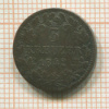 3 крейцера. Вюртемберг 1842г