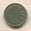 5 центов. Каймановы острова 1972г