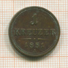 1 крейцер. Австрия 1851г