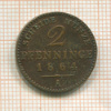 2 пфеннинга. Пруссия 1864г