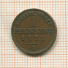 1 пфеннинг. Пруссия 1871г