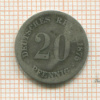 20 пфеннигов. Германия 1875г