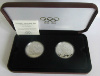 200 шиллингов. Австрия. ПРУФ. 2 шт. 100 лет олимпийскому движению. С сертификатом. (Вес каждой  1 унция) 1995г