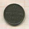 2 пфеннига. Ганновер 1851г