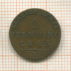 1 пфеннинг. Пруссия 1845г
