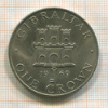 1 крона. Гибралтар 1969г