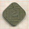 2 анны. Индия 1924г