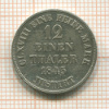 1/12 талера. Ганновер 1845г