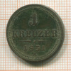 1 крейцер. Австрия 1851г