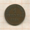 1 пфенниг. Гессен 1858г