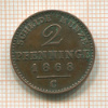 2 пфеннинга. Пруссия 1868г