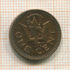 1 цент. Барбадос 1973г