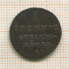 1 пфенниг. Ганновер 1828г