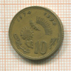 10 сантимов. Марокко 1974г
