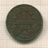 1 крейцер. Баден 1865г