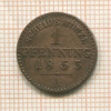 1 пфеннинг. Пруссия 1853г