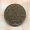 2 пфеннинга. Пруссия 1858г