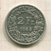 2 франка. Швейцария 1945г